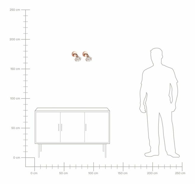 Fali lámpa szett (2 db.) EMANUELA (réz)