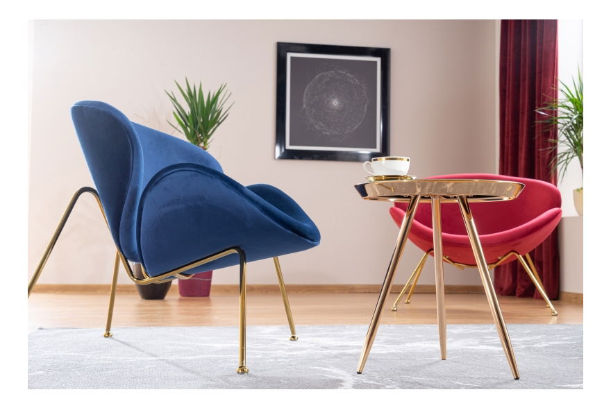 Dohányzóasztal Becky (fehér + arany)