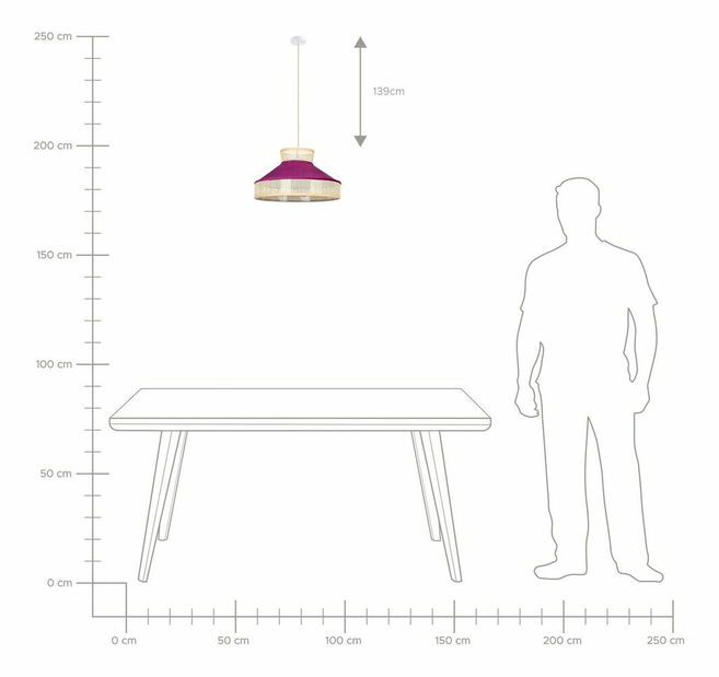 Függesztett lámpa Berto (természetes) 
