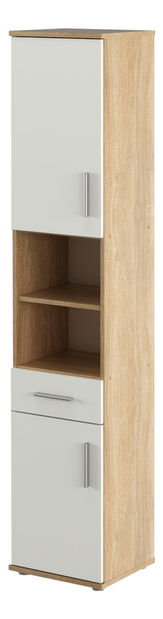 Visoki kupaonski ormarić Leah 05 (hrast sonoma + bijela mat)