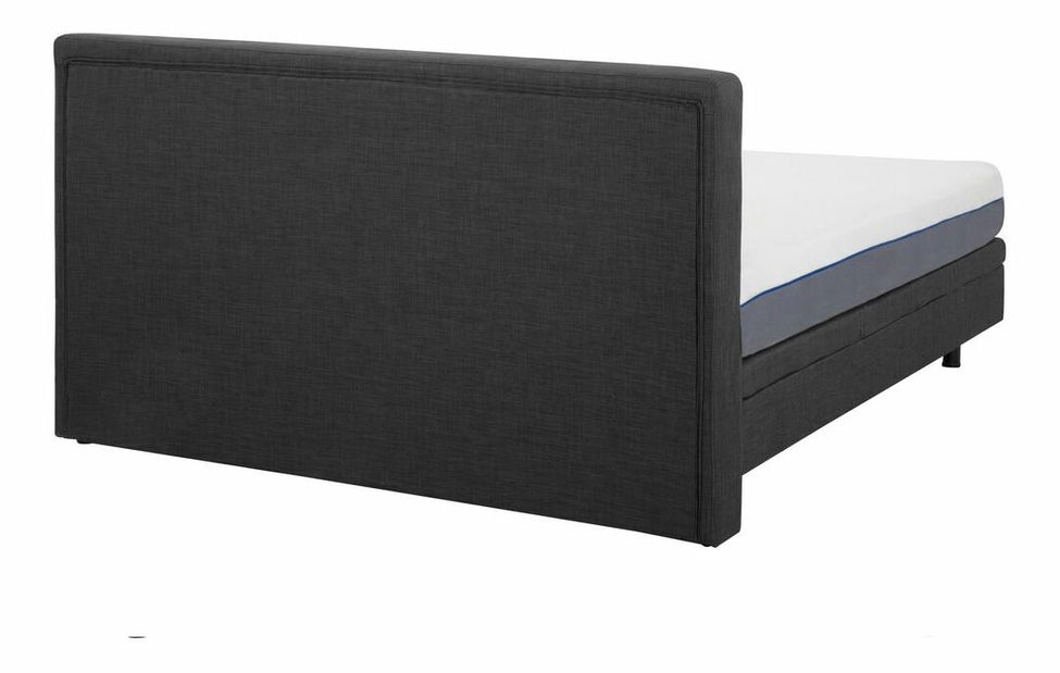 Pat matrimonial 160 cm DUCHE (stofă) (gri) (cu somieră)