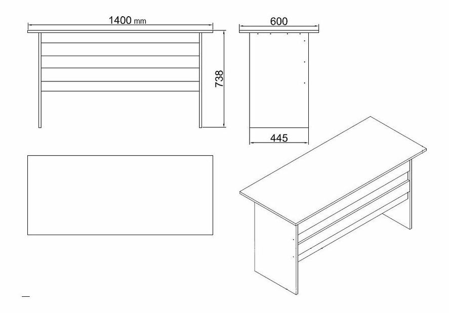 Set mobilier birou Vincent 12 (stejar + negru)