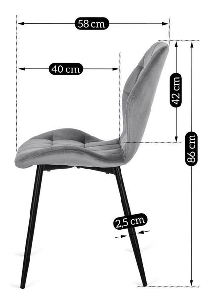 Étkezőszék Ligado (szürke + fekete) 
