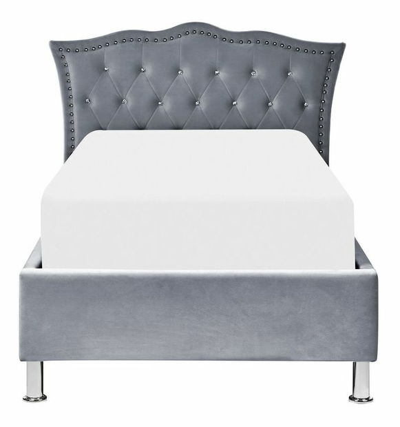 Pat de o persoană 200 x 90 cm Metty (gri) (cu somieră) (cu sp. depozitare)