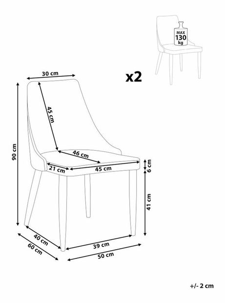Set 2ks. jedálenských stoličiek Camarilo (sivá)