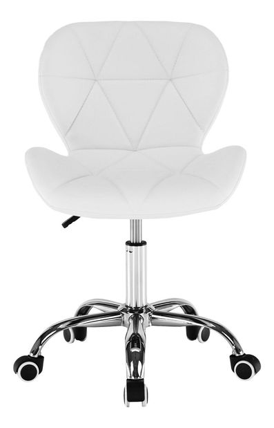 Fotoliu de birou Argos (alb + crom)