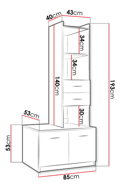 Regal Paralia PD4 (bijela + bijela sjajna)