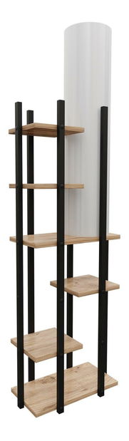 Állólámpa polcokkal Vultarella 1 (fekete + fehér + természetes)