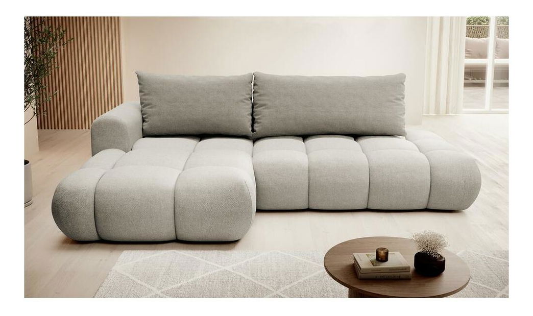 Rohová sedacia súprava Ombre (L) (svetlvosivá + čierna)