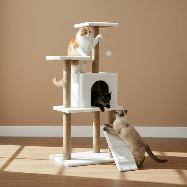 Škrabadlo pre mačky Ardie (Biela)