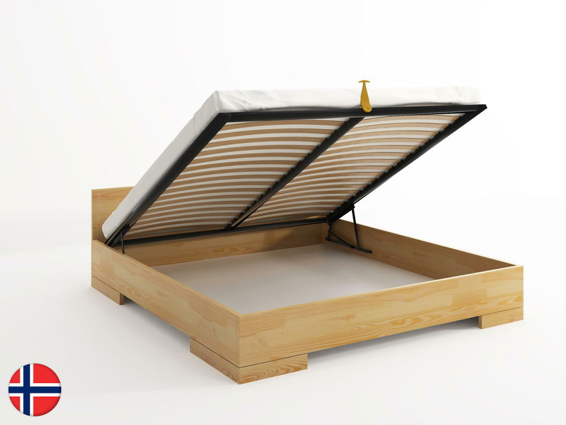 Manželská posteľ 160 cm Naturlig Stalander Maxi ST (borovica) (s roštom a úl. priestorom)