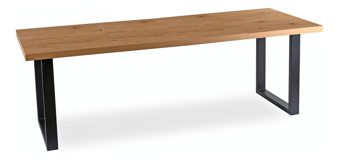 Széthúzható étkezőasztal Tomko (arany tölgy + fekete) (6-8 fő részére)