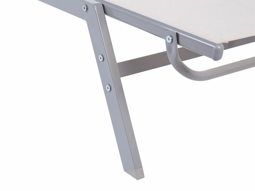 Șezlong de grădină NESS (textil) (alb)