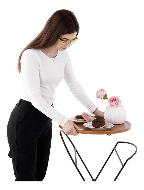 Servírovací vozík Malgo (orech svetlý + čierna)