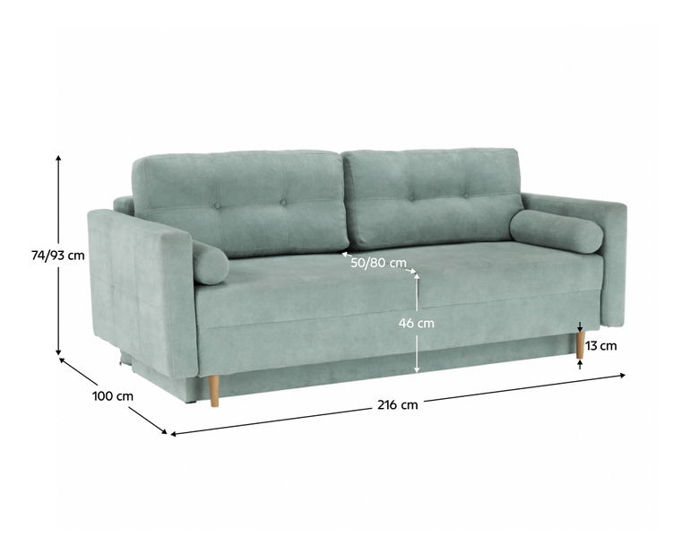 Sofa dvojsed Aria (mentol)