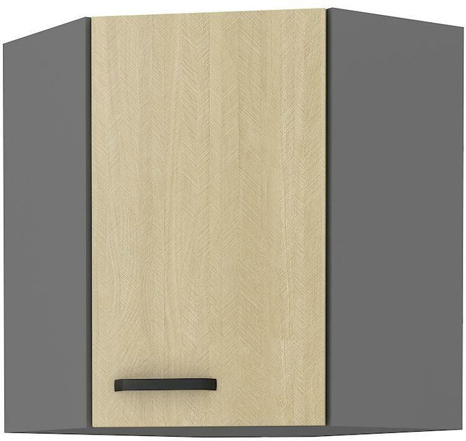 Horná rohová kuchynská skrinka Scarmi 60 60 GN 72 1F 45 (korpus: antracit + front: herringbone scandi)