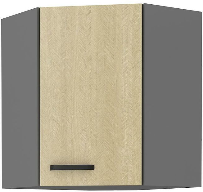Felső sarok konyhaszekrény Scarmi 60 60 GN 72 1F 45 (korpus: antracit + front: herringbone scandi)