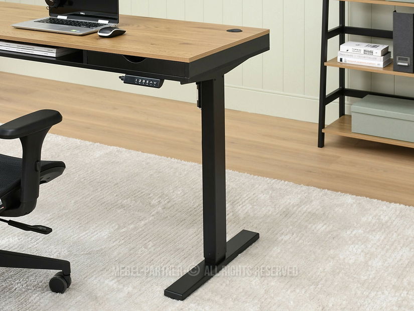 Masă PC Osto 140 (stejar negru + alb)