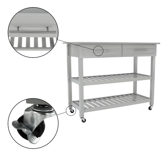 Zsúrkocsi Macsen (világosszürke)