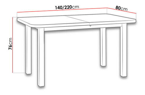 Rozkladací stôl 80 x 140/220 II XL Lima (Orech)