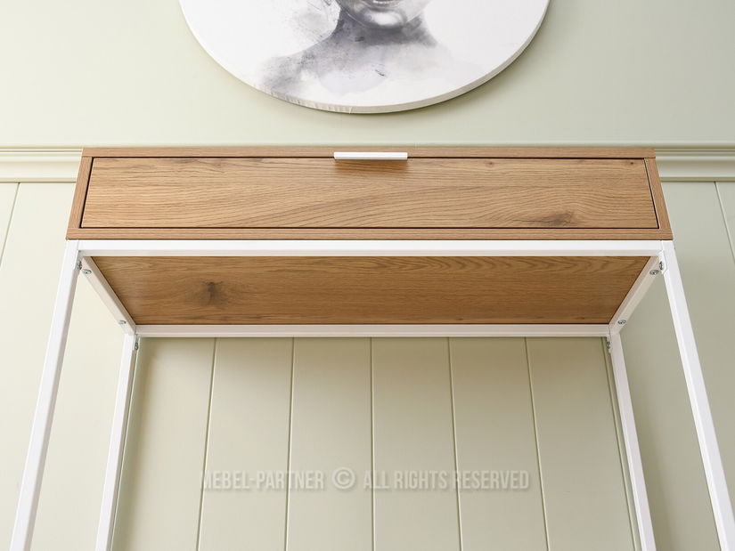Măsuță consolă Norma M (stejar + alb)