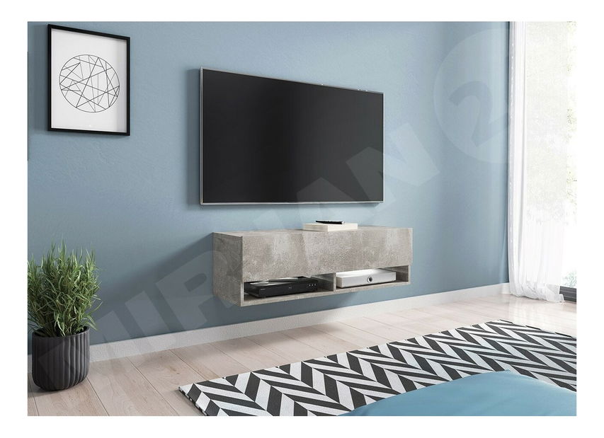 Masă TV/ Dulap Mirjan Aldesia -100 (beton) (iluminat LED RGB Mirjan color)