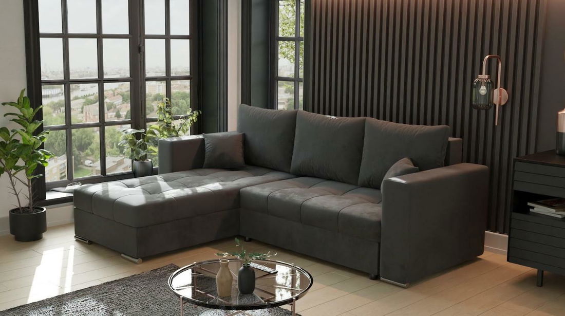 Kutna garnitura Josie (L) (tamnosiva)