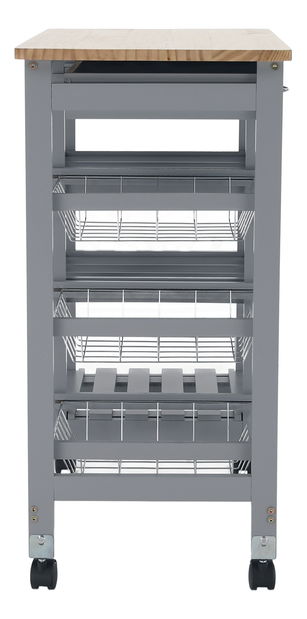 Kolica za posluživanje Brooke (siva + prirodna)