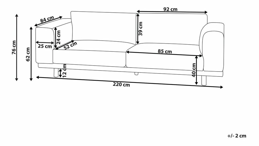 Pohovka trojsedačka Nivza (sivá)