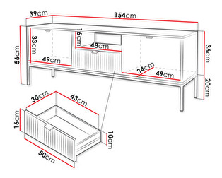 TV skrinka/stolík  MRTV154 Milan (Biela)