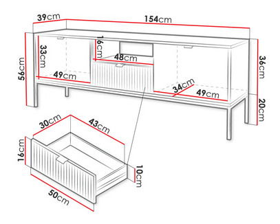 TV skrinka/stolík MRTV154 Milan (Biela)