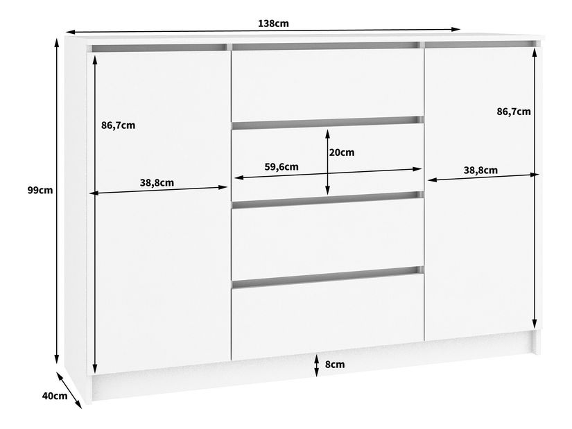 Comodă Koa (wenge + stejar sonoma)