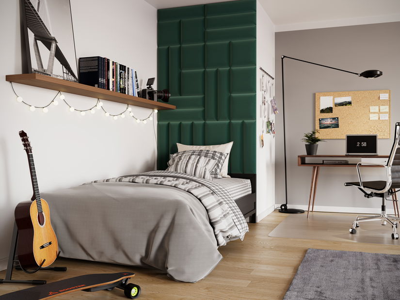 Set 26 tapeciranih panela Quadra 120x195 cm (zelena)