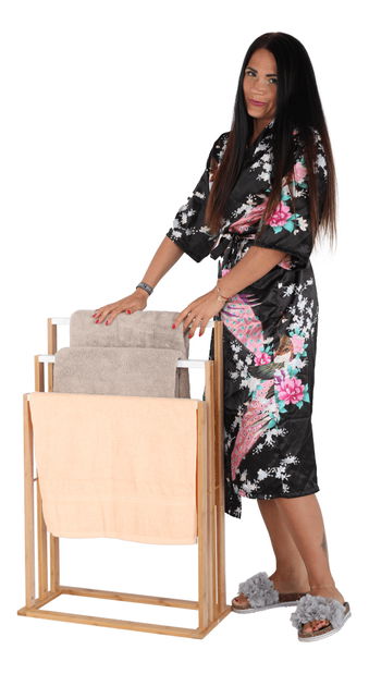 Držač za ručnike Kelum (bijela + bambus)