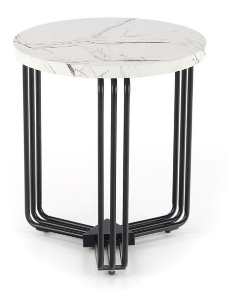 Masă de cafea Anecca S (marmură albă + negru)