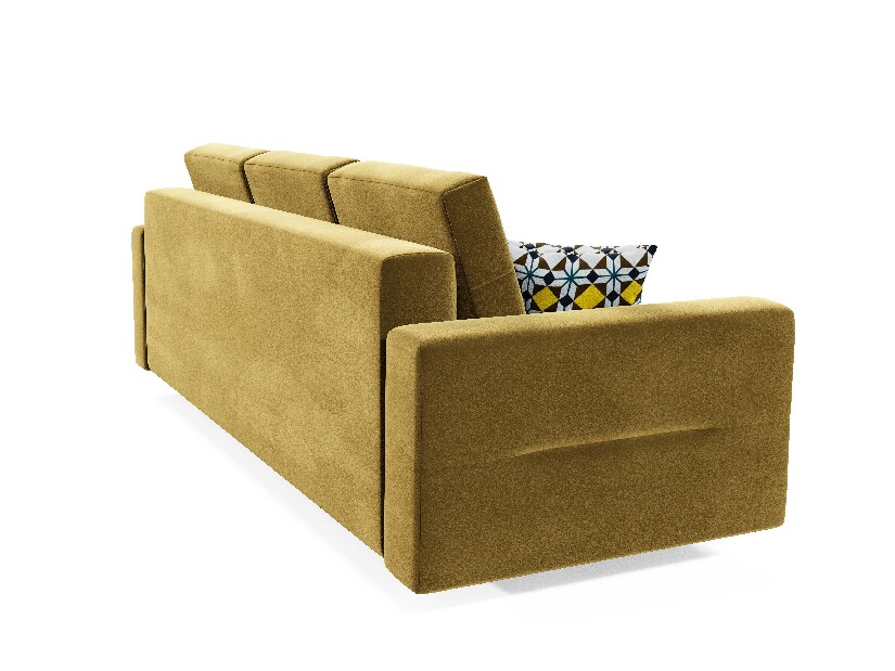 Kauč na razvlačenje Bergenia (žuta + jastuci s uzorkom)