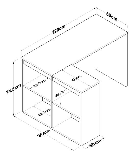 Masă PC Haiti 113 (Stejar + Alb)