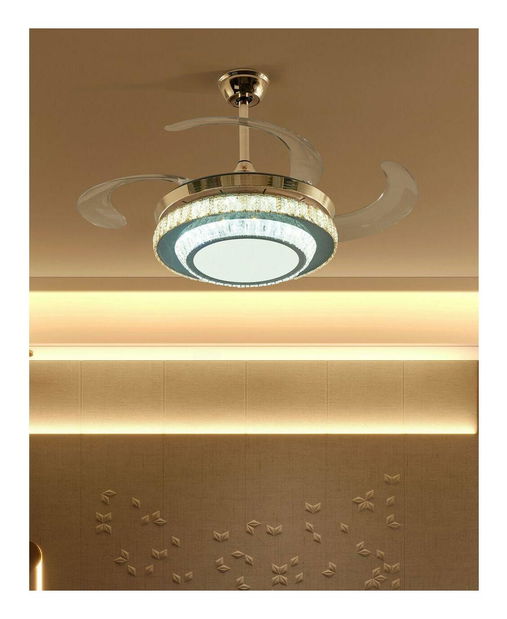 Ventilator de tavan cu iluminat Ashli (auriu)