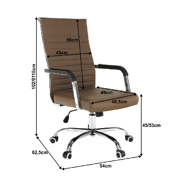 Irodai fotel Falar (szürkésbarna)