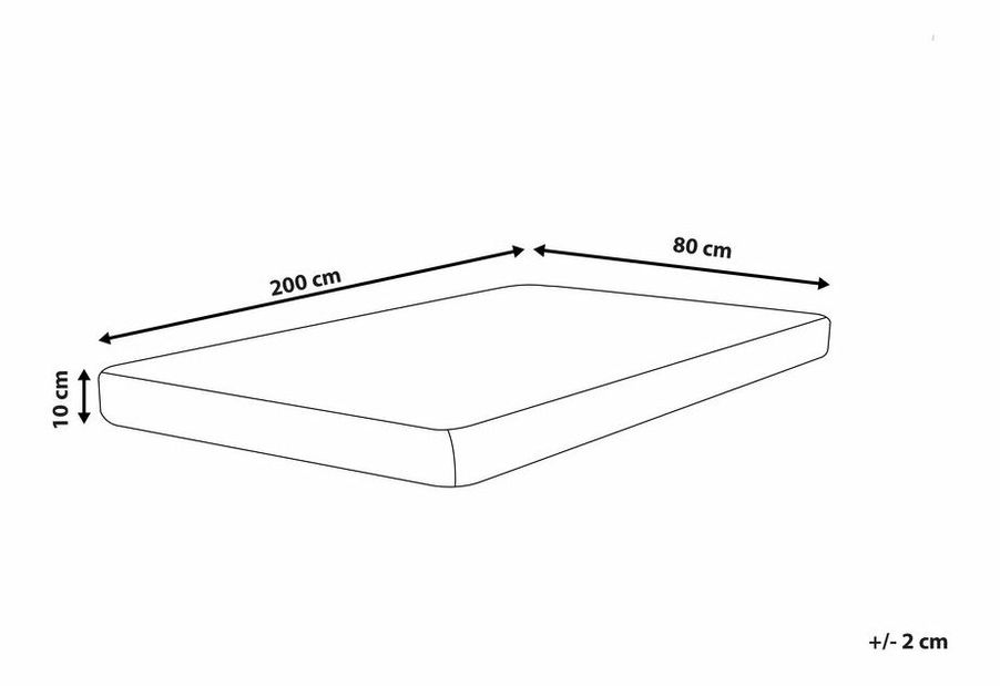 Saltea spumă 80x200 cm PIKKU (duritate medie)