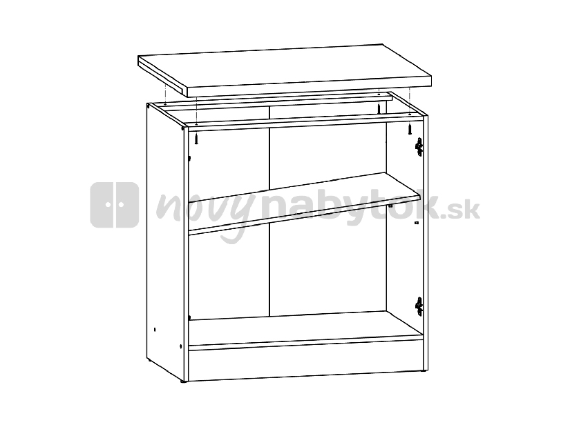 Dolná kuchynská skrinka BRW Junona line D2D/80/82 (Sivý wolfrám + Lesk biely)