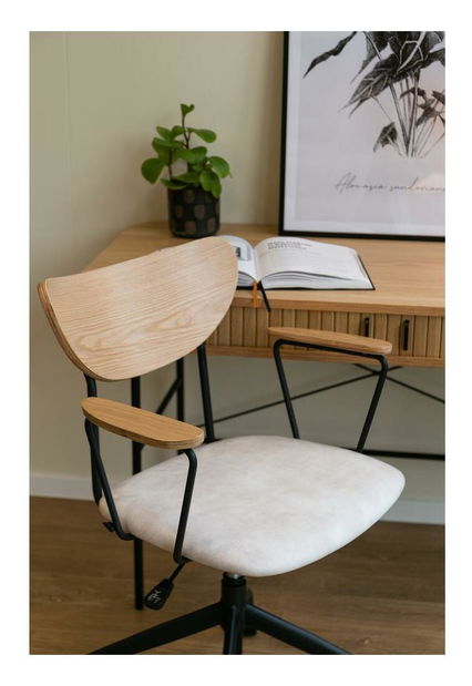 Kancelárska stolička Flat (béžová + čierna)