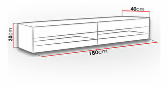 TV skrinka/stolík New 180 Ziggy (Biela + Biely lesk)