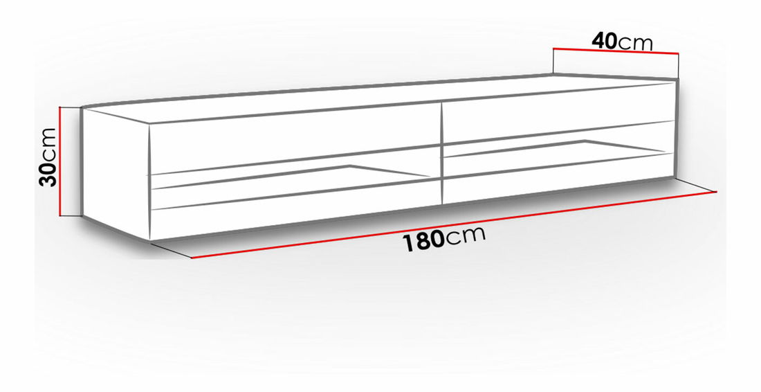 TV skrinka/stolík New 180 Ziggy (Čierny + Čierny lesk)