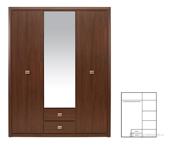 Šatníková skriňa BRW Koen SZF3D2S