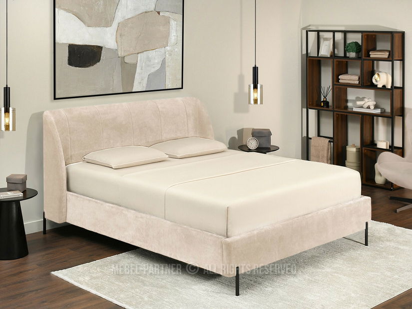 Pat matrimonial 160 cm Apelar (crem + negru)