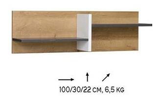 Poliță Mimone POL (stejar auriu + alb mat + grafit) *resigilat