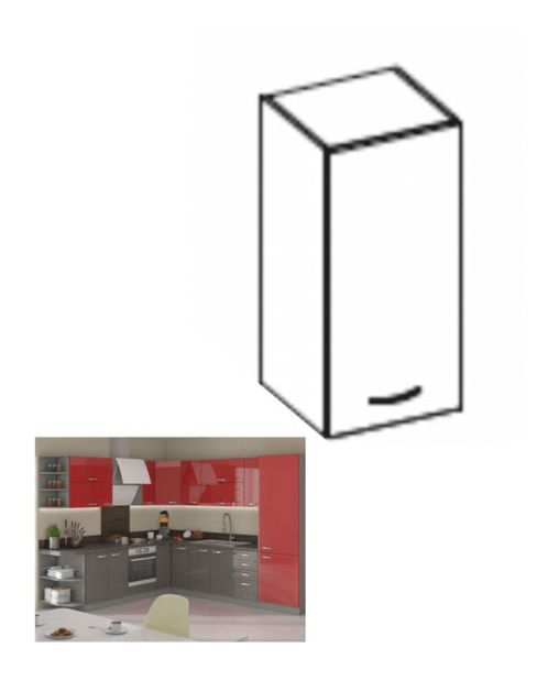 Horná kuchynská skrinka 40 G-72 Pleitton (lesk červený) *výpredaj