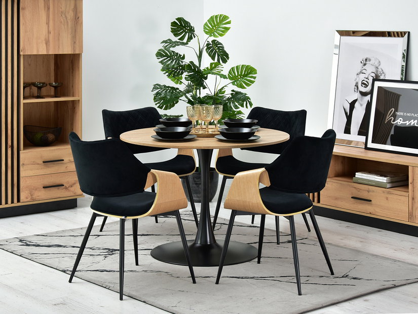 Stolica Rolf K (crni hrast + crna)