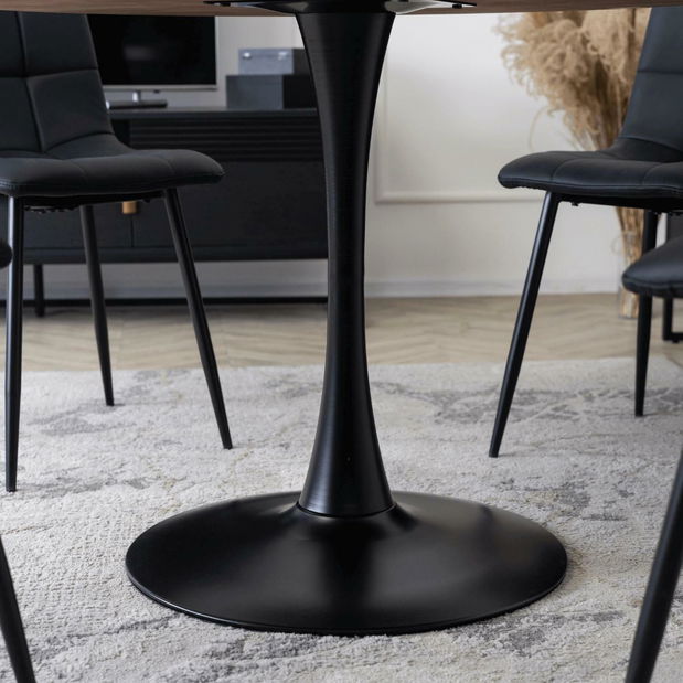 Blagovaonski stol Luchan (hrast rustikal + crna) (za 4 osobe)